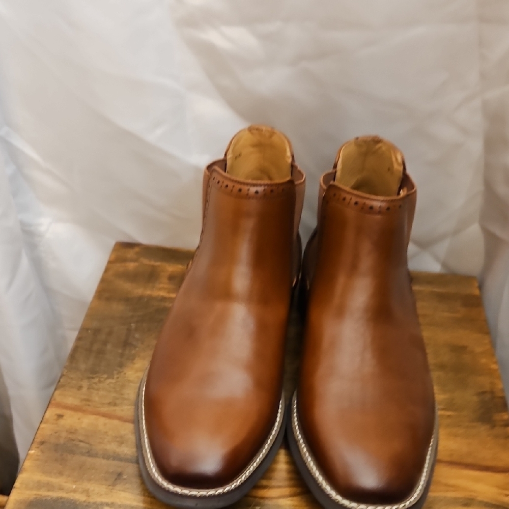 Joseph Abboud Brown Leather Chelsea Boots